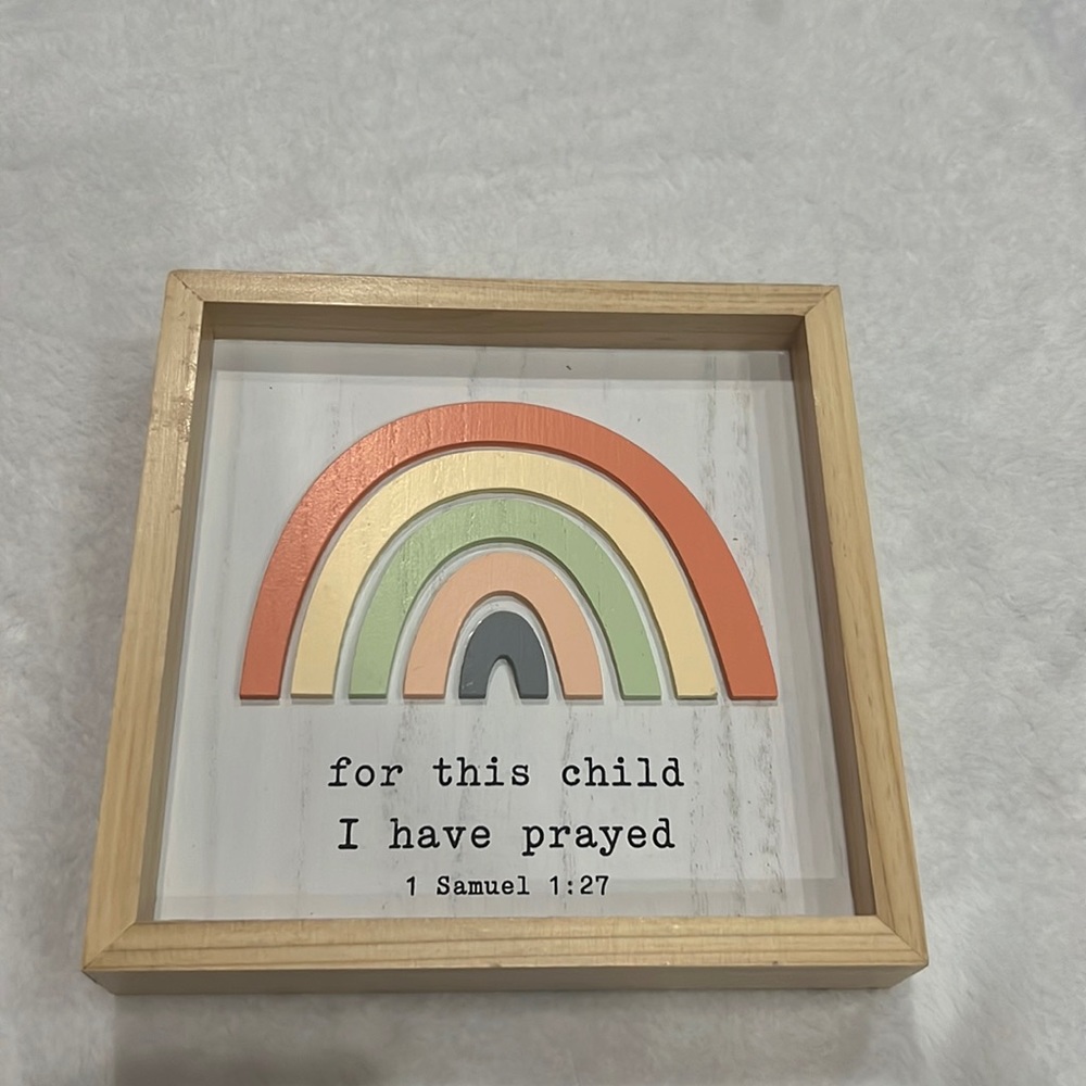 For this child I have prayed wood decor
